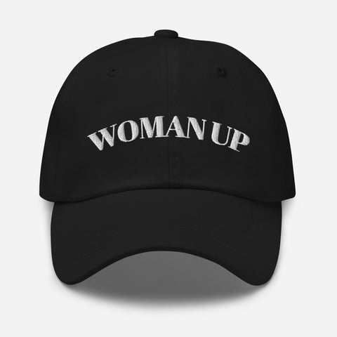 "Woman Up" Baseball Hat / Cap (black)